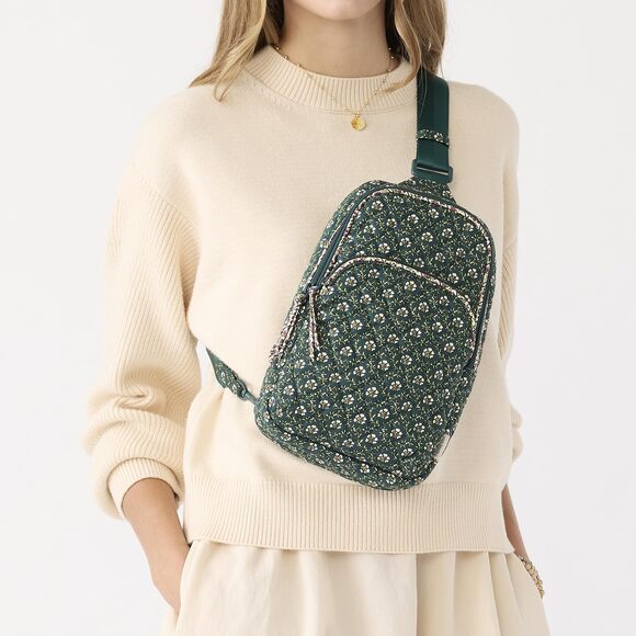 9640 Premium Cotton Lorman Sling Backpack, Mistletoe Lattice, One Size